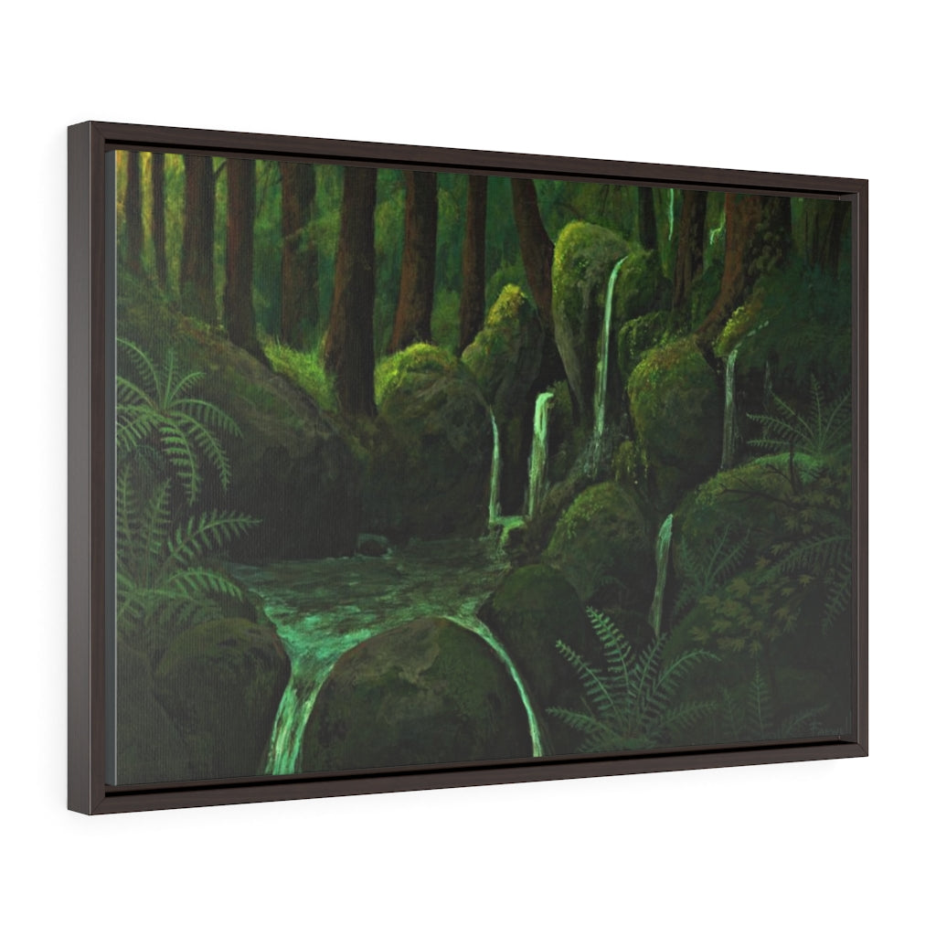 Basin Cascade Trail Framed Premium Gallery Wrap Canvas